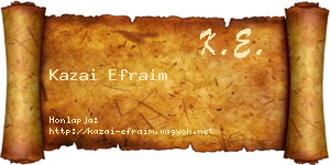 Kazai Efraim névjegykártya